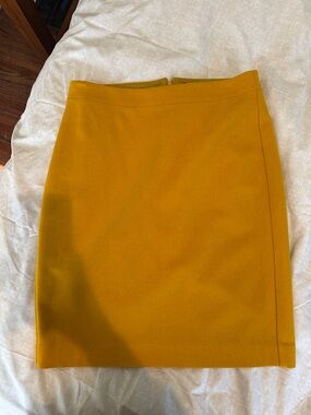 J. Crew Mustard Yellow Pencil Skirt